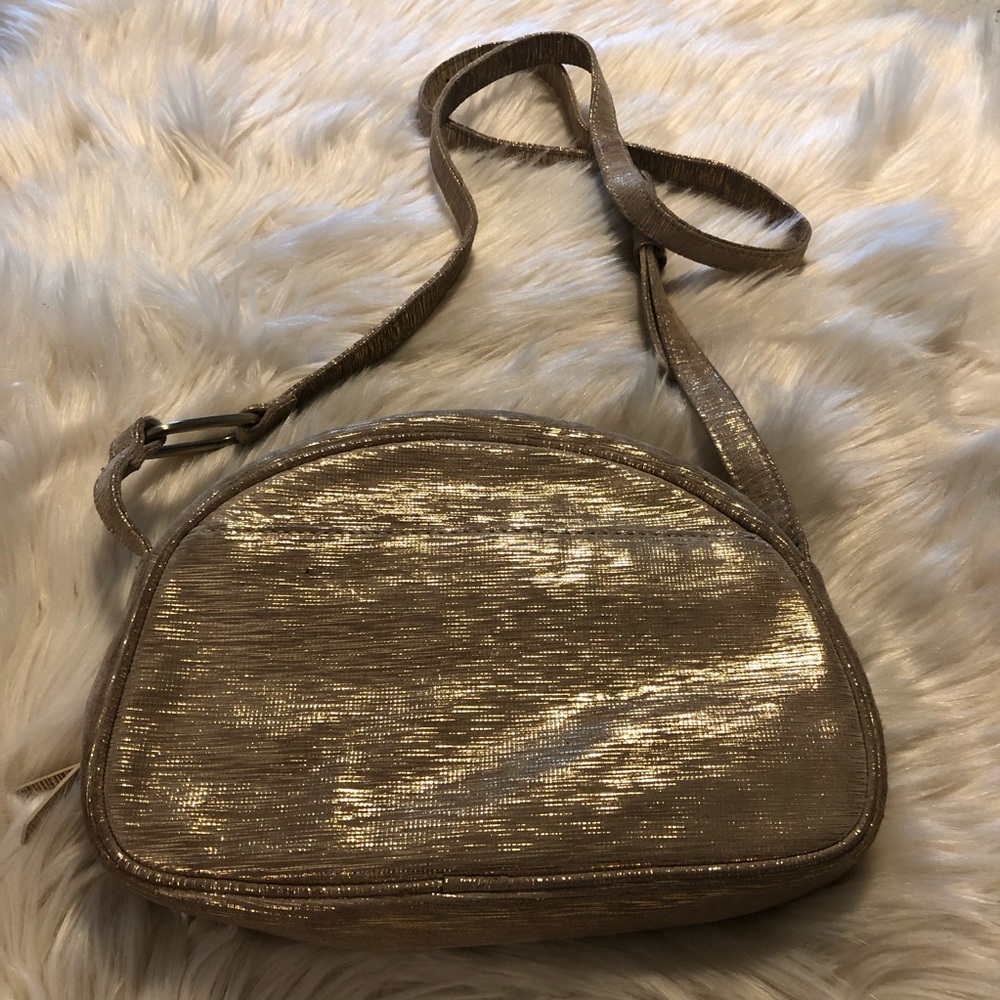 Hobo International gold metallic leather crossbody purse - Picture 2 of 12
